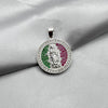 #D472 - Dije Virgen Guadalupe con Piedra Zirconia Plata - F3.3