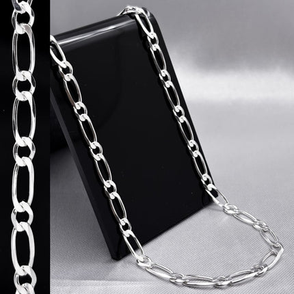 #CAD193 - Cadena Figaro 1x1 Plata - 100 - 4 mm - A05/11.3