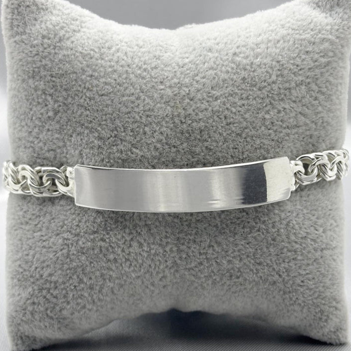 #ESC127 - Esclava Tejido Chino Plata - 8 mm - A06/26.9