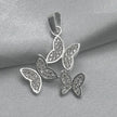#D136 - Dije De Mariposas De Plata Con Zirconias - B12/1.5