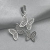 #D136 - Dije De Mariposas De Plata Con Zirconias - B12/1.5