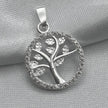 #D107 - Dije Árbol De La Vida Con Zirconia Plata - B12/1.3