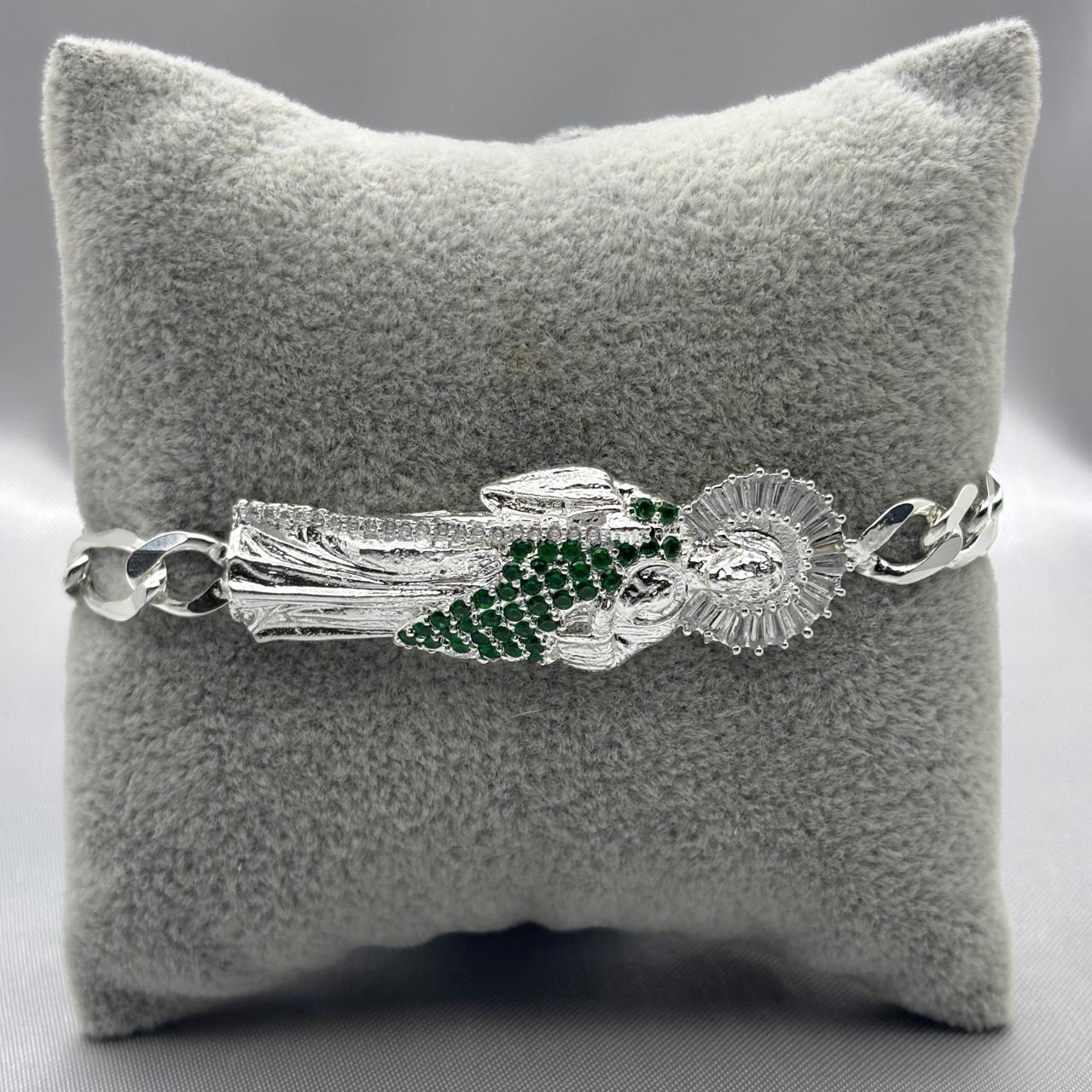 #ESC128 - Esclava San Judas Con Zirconia Plata - 7 mm - ZC18.8