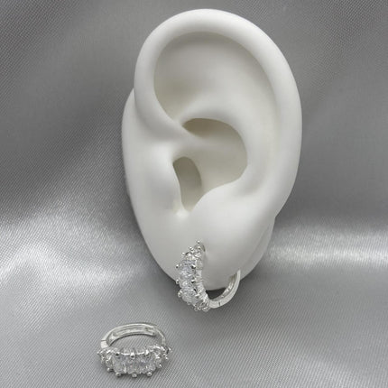 #H112 - Huggie Con Zirconia Plata - A13/4.0