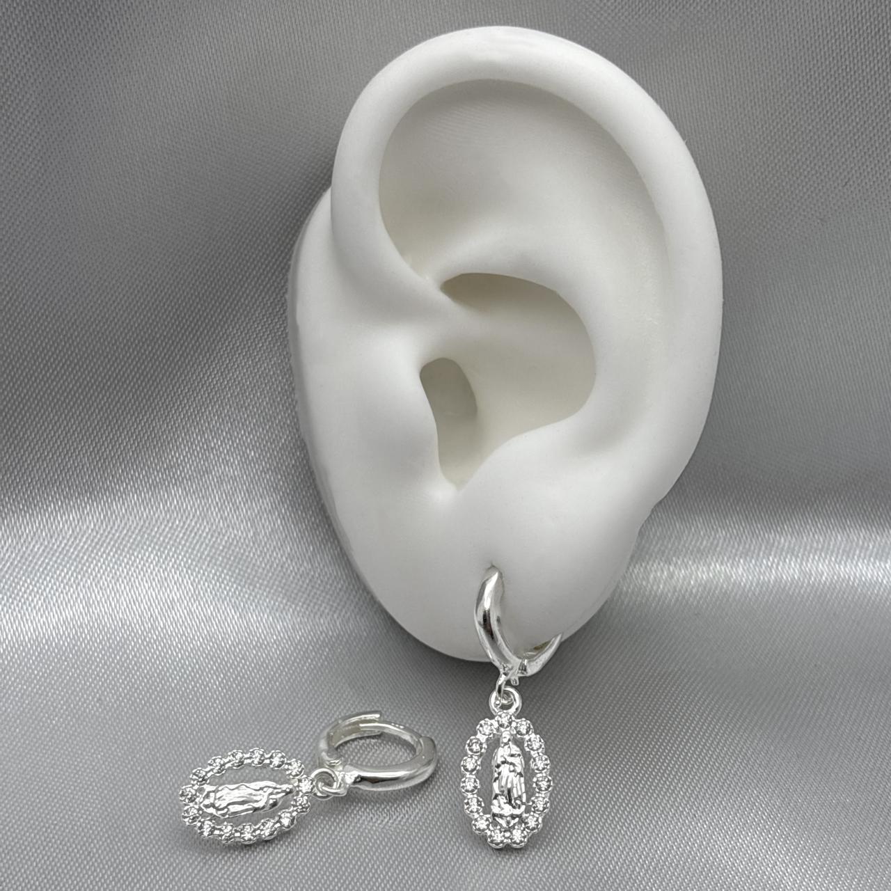 #H161 - Huggie Colgante Virgen María Plata - F3.4