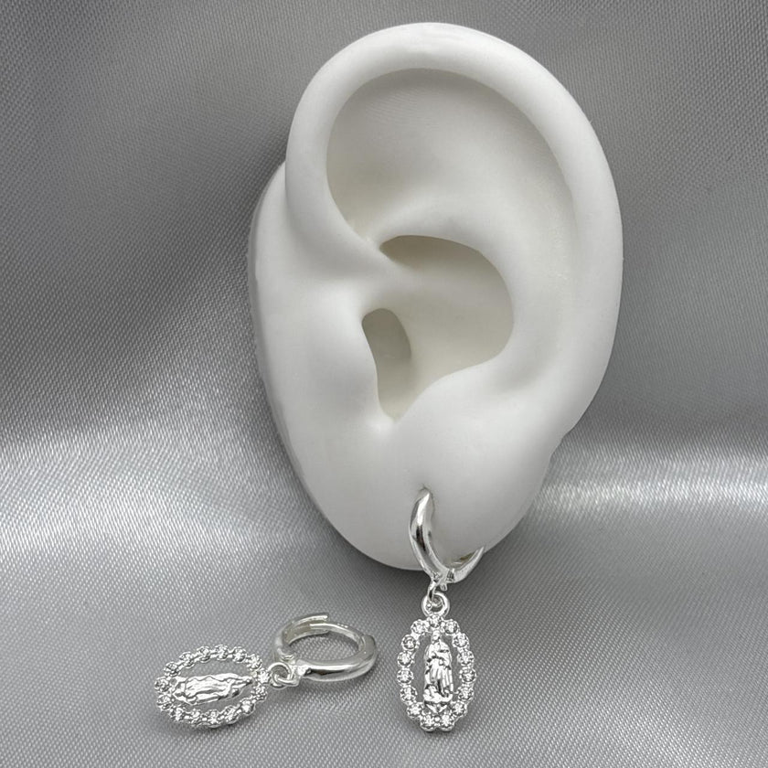 #H161 - Huggie Colgante Virgen María Plata - F3.4