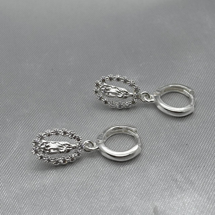 #H161 - Huggie Colgante Virgen María Plata - F3.4