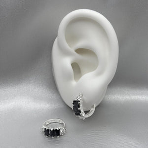 #H112 - Huggie Con Zirconia Plata - F4.0