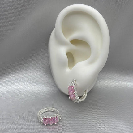 #H112 - Huggie Con Zirconia Plata - A13/4.0