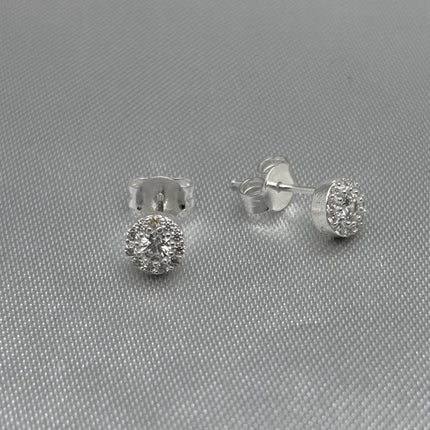 #BR240 - Broquel Circular Con Zirconia Plata - B17/1.1