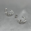 #H179 - Huggie Circular De Cruz Con Piedra Zirconia De Plata - ZC2.7
