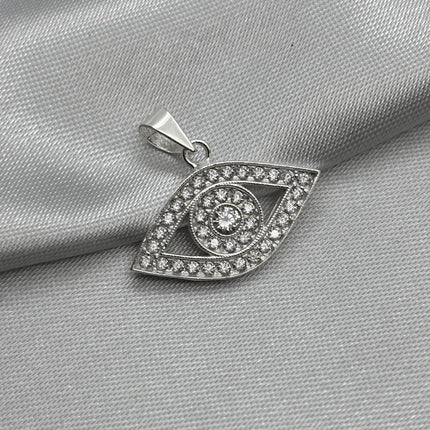 #D469 - Dije Ojo Turco Con Zirconia Plata - A09/2.1