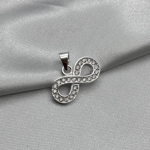 #D435 - Dije Infinito Con Piedra Zirconia De Plata - ZC1.6