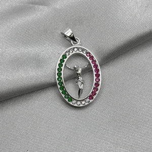 #D440 - Dije De Cristo Con Piedra Zirconia De Plata - ZC2.8
