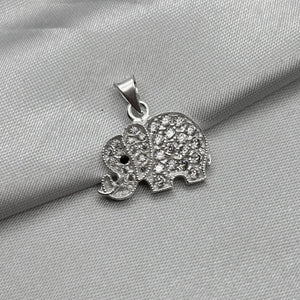 #D437 - Dije De Elefante Con Piedra Zirconia Plata - ZC2.7