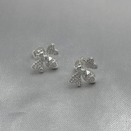 #BR165 - Broquel Abeja Con Zirconias Plata - A18/2.2