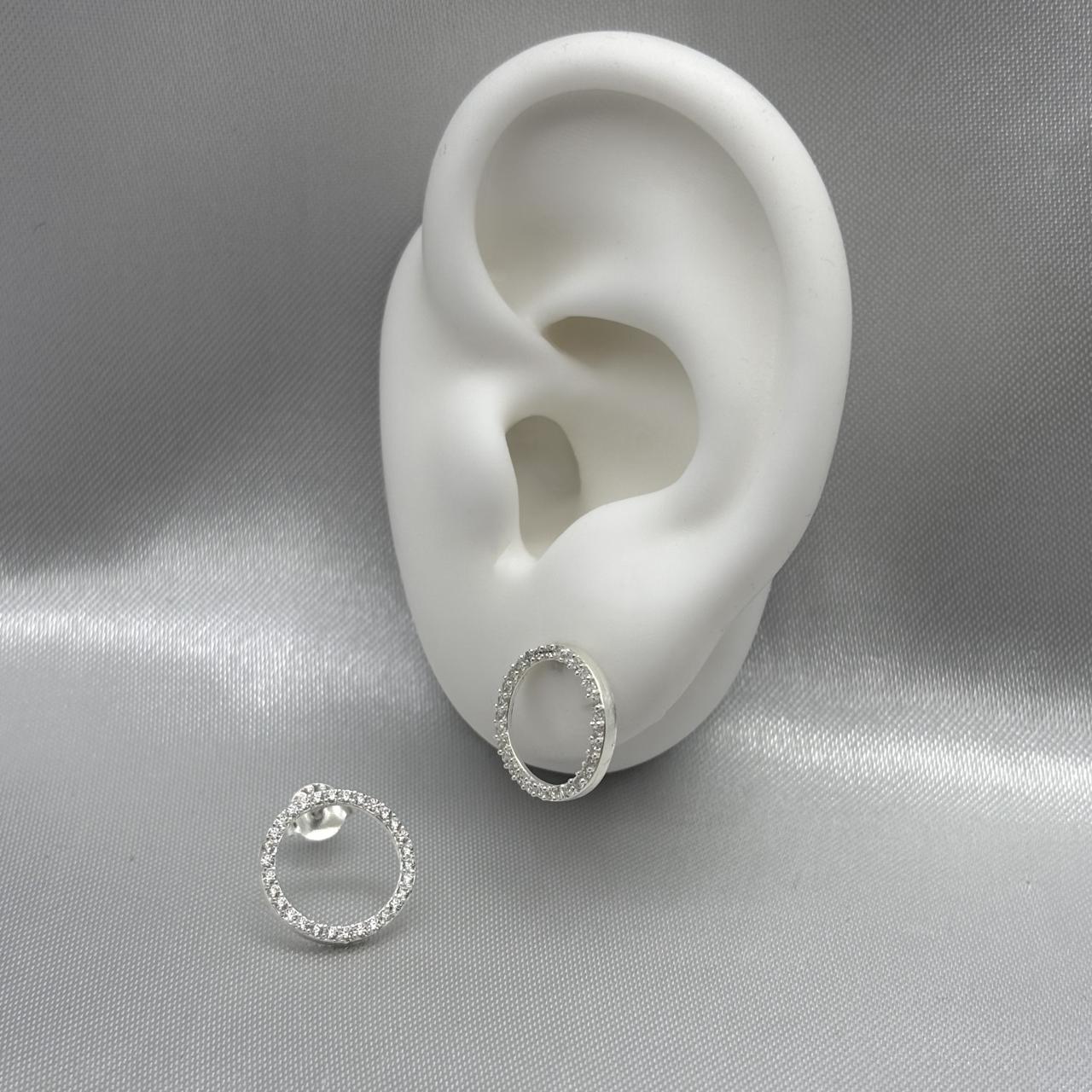 #BR174 - Broquel Aro Con Zirconias Plata - B17/1.5