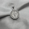 #D337 - Dije San Benito Circular Con Zirconias Plata - A09/3.3