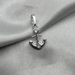 #D246 - Dije Forma De Ancla Con Zirconia En El Centro Plata - A13/1.4