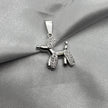 #D212 - Dije Globo Perrito Con Zirconias Plata - A09/3.0