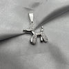 #D212 - Dije Globo Perrito Con Zirconias Plata - A09/3.0
