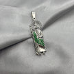 #D311 - Dije San Judas Tadeo Bastón Con Zirconias Dos Colores Plata - A08/4.5
