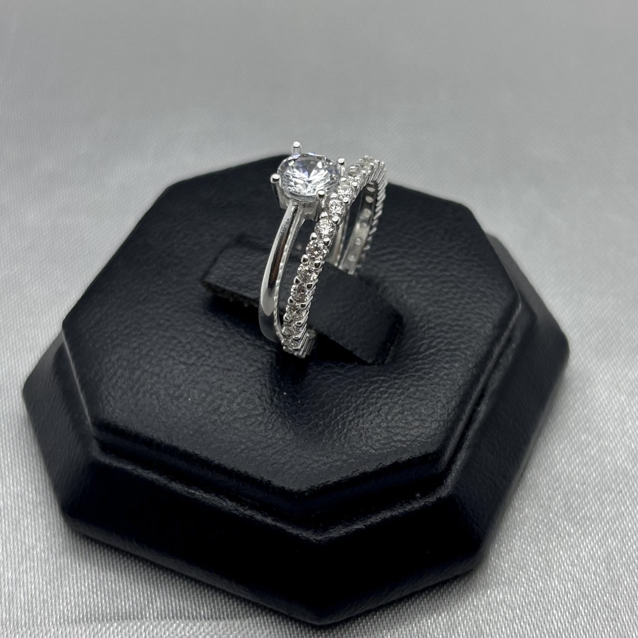 #AL113- Alianza Liso Con Zirconia Y Churumbela Plata - PU4.5