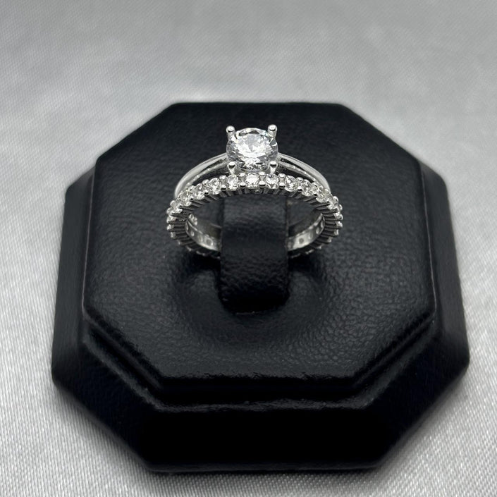 #AL113- Alianza Liso Con Zirconia Y Churumbela Plata - C14/4.5