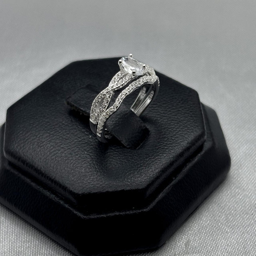 #AL140 - Alianza Tejida Con Zirconia Plata - PU3.4