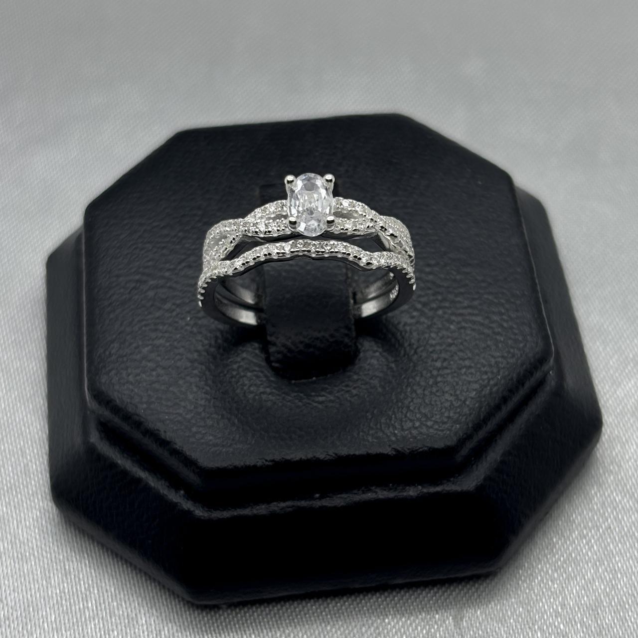 #AL140 - Alianza Tejida Con Zirconia Plata - PU3.4