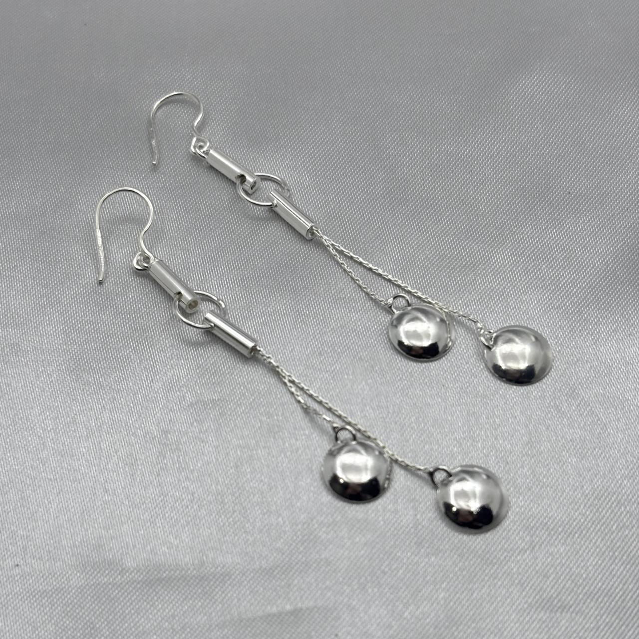 #AR111 - Arete Colgante Círculos Plata - F5.0