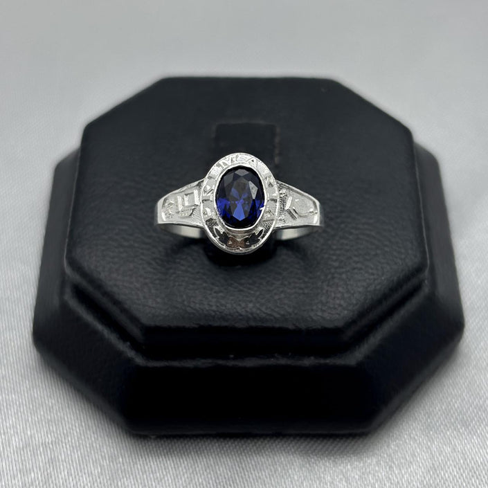 #AD343 - Anillo Graduación Primaria Con Zirconia Plata - A13/1.7