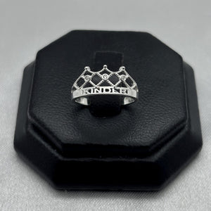 #AD317 - Anillo Graduación Corona Prince/Princess Kinder Con Zirconia Plata - A13/1.1