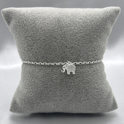 #PA194 - Pulsera Elefante Con Zirconia Plata -B12/2.3