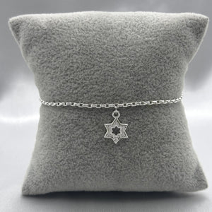 #PA220 - Pulsera Estrella De David Con Zirconia Plata - A18/2.5