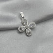 #D223 - Dije Flor Con Zirconia Plata - LL1.6