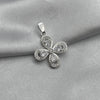 #D223 - Dije Flor Con Zirconia Plata - LL1.6
