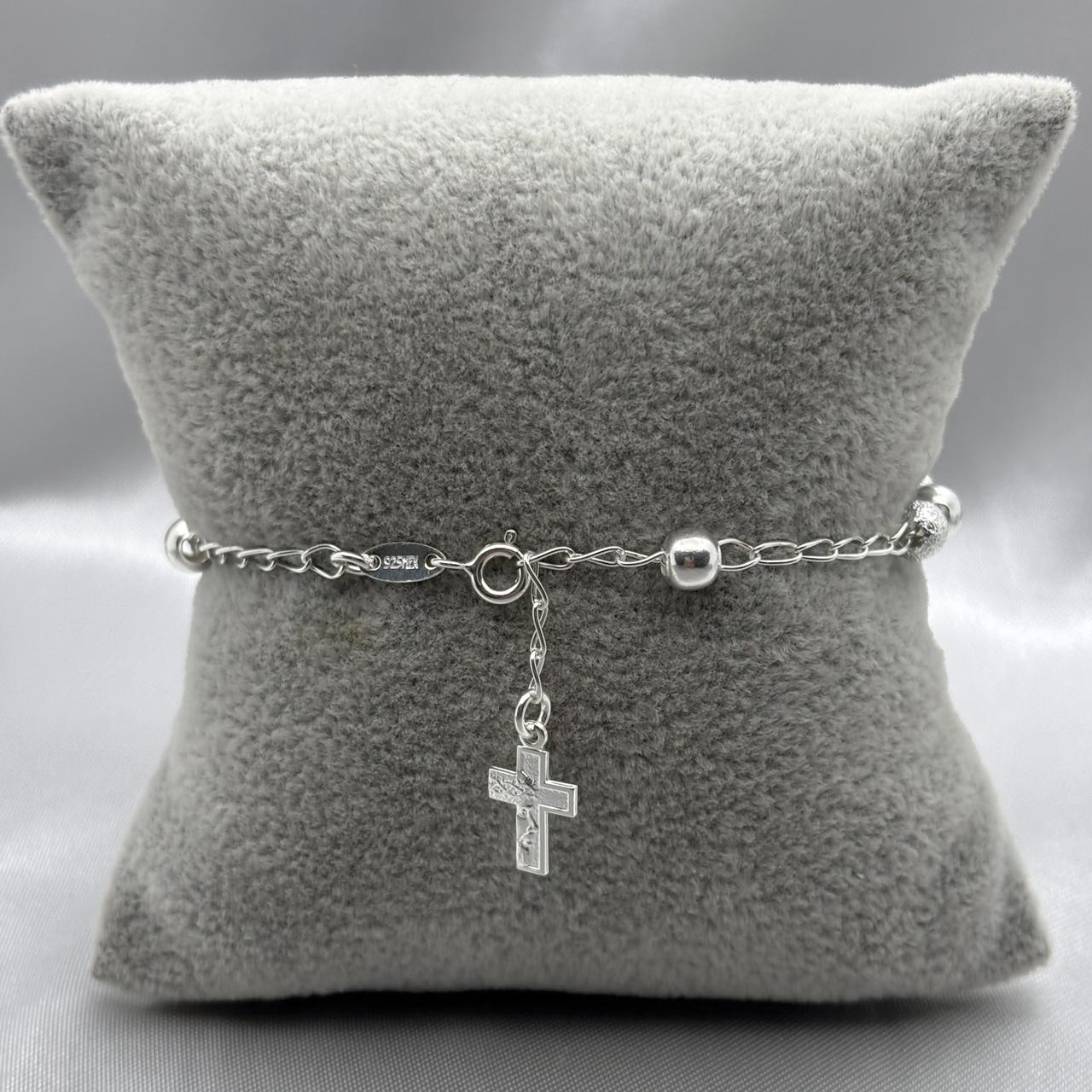 #MR137 - Misterio De Jesús Láser Y Liso Plata - 5 mm - B07/4.6