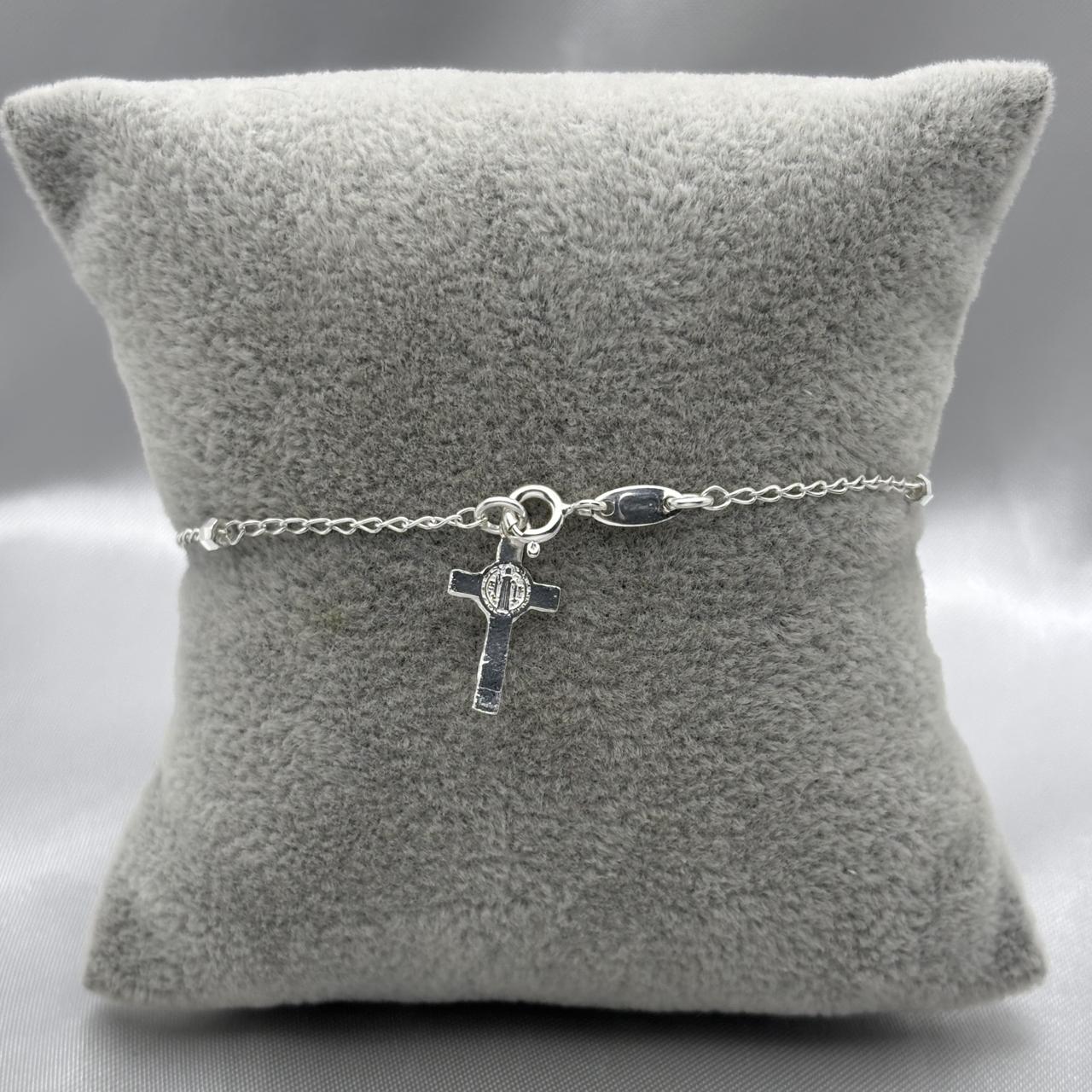 #MR126 - Misterio San Benito Diamantada Plata - 3 mm - A09/2.1
