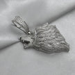 #D202 - Dije Lobo Con Zirconia Baño De Rodio Plata - MI23.3