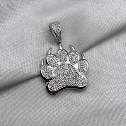 #D249 - Dije Huella Con Zirconia Baño De Rodio Plata - B14/16.2