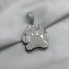 #D249 - Dije Huella Con Zirconia Baño De Rodio Plata - B14/16.2