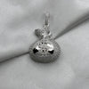 #D193 - Dije Bolsa De Dinero Con Zirconia Baño De Rodio Plata -MI11.4