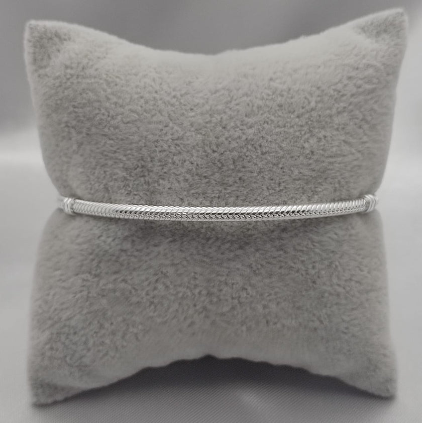 #PP110 - Pulsera Para Charms Con Zirconia Plata - C06/13.8