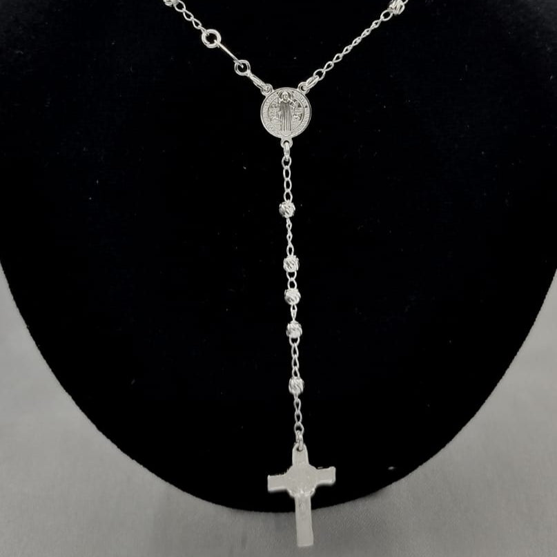 #MR121 - Rosario De San Benito Rayada Plata - 3 mm - A09/8.2