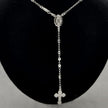#MR108 - Rosario Virgen De Guadalupe Diamantada Plata - 3 mm - A09/7.8