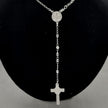 #MR131 - Rosario De San Benito Diamantada Plata - 3 mm - A09/7.7