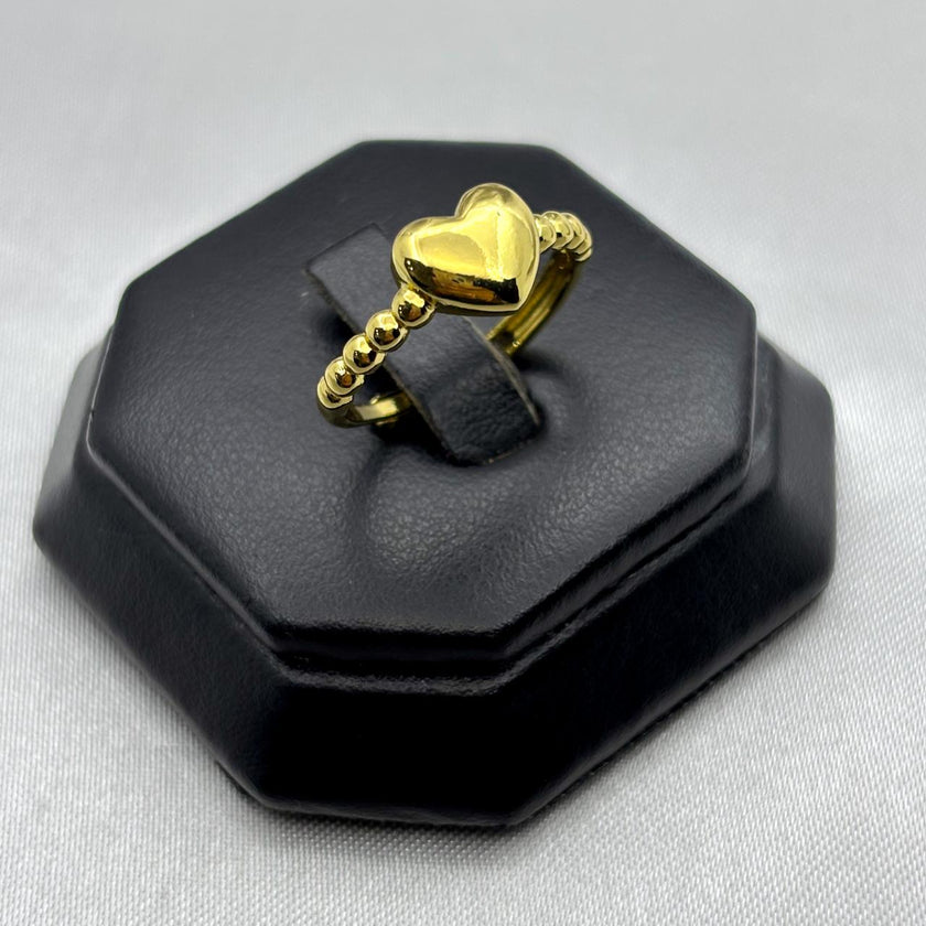 #AOL141 - Anillo Ajustable Corazón Oro Laminado 18K - LA030/