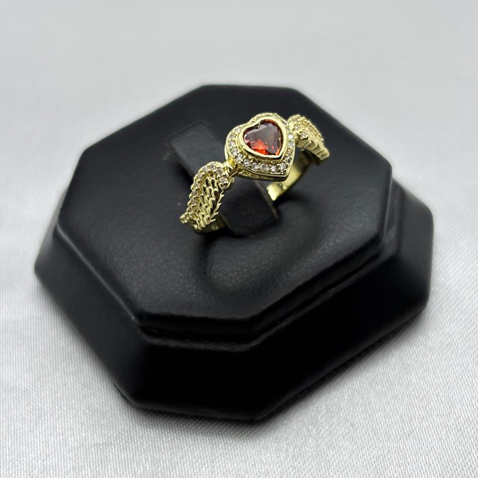 #AOL140 - Anillo Ajustable Corazón Con Zirconia Oro Laminado 18K - LA030/