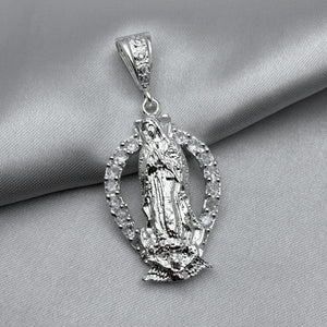 #D239 - Dije Herradura Virgen De Guadalupe Con Zirconia Plata - A09/12.8